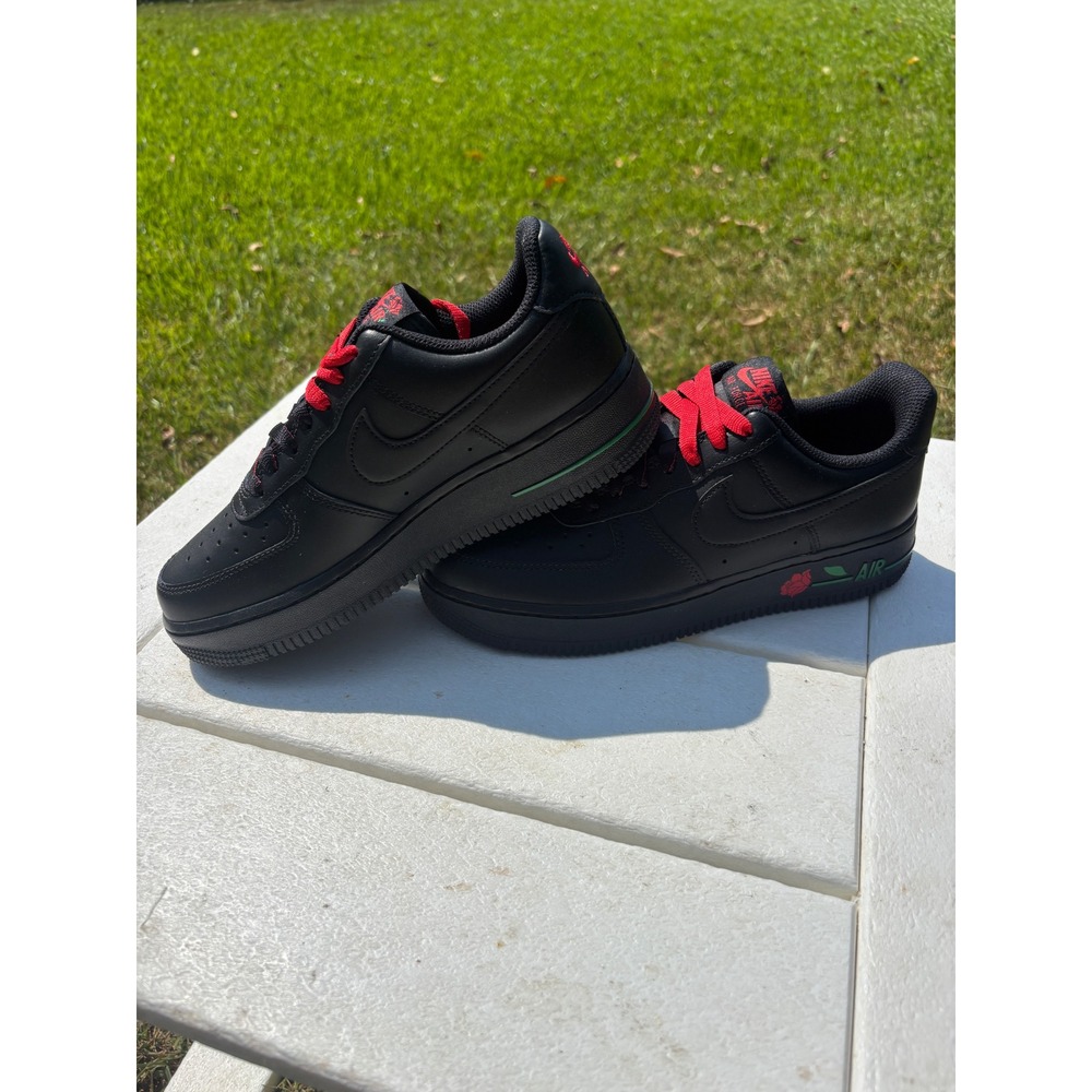Nike Air Force 1 07 SE Black Sport Red Rose IF0498-001 Womens 7.5 Shoes Sneakers